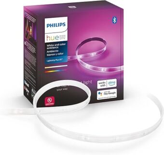 Philips Hue Indoor 6-Foot Smart LED Light Strip Plus Base Kit - Color-Changing Single Color Effect - 1 Pack - Control with Hue App - Works with Alexa, Google Assistant and Apple...