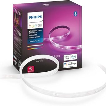 Philips Hue Indoor 6-Foot Smart LED Light Strip Plus Base Kit - Color-Changing Single Color Effect - 1 Pack - Control with Hue App - Works with Alexa, Google Assistant and Apple...