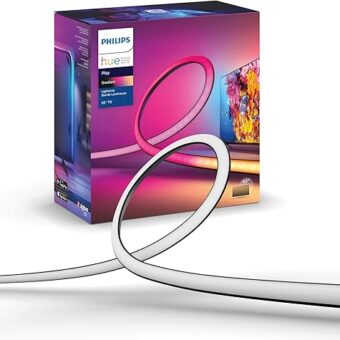 Philips Hue Play Gradient 65" Smart TV Light Strip - Flowing Multicolor LED Color-Changing TV BackLight - Sync with TV, Music, and Gaming - Requires Bridge and Sync Box -...