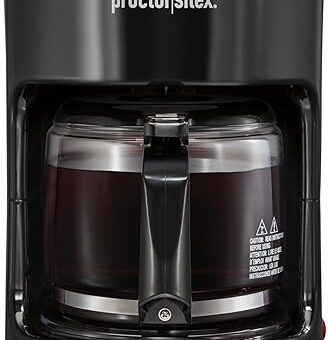 Proctor Silex Coffee Maker, Works with Smart Plugs That are Compatible with Alexa, Auto Pause and Serve, 10-Cup, Black