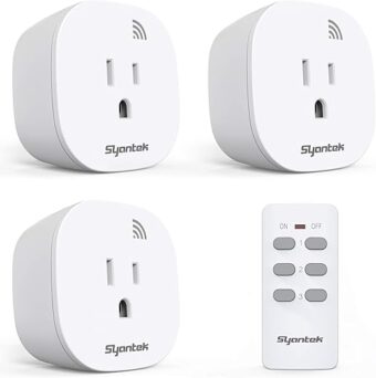 Remote Control Outlet Wireless Light Switch for Household Appliances, Expandable Remote Light Switch Kit, Up to 100 ft Range, FCC Certified, ETL Listed, White (3 Outlets + 1...