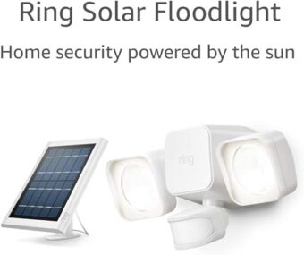 Ring Solar Floodlight -- Outdoor Motion-Sensor Security Light, White (Bridge required)