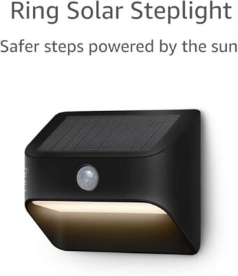 Ring Solar Steplight -- Outdoor Motion-Sensor Security Light, Black (Bridge required)