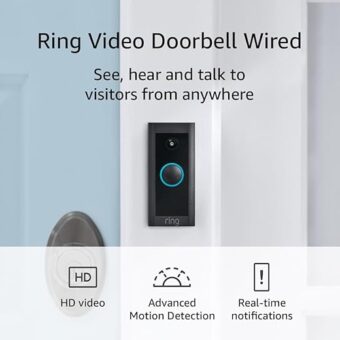 Ring Video Doorbell Wired | Use Two-Way Talk, advanced motion detection, HD camera and real-time alerts to monitor your front door (wiring required)