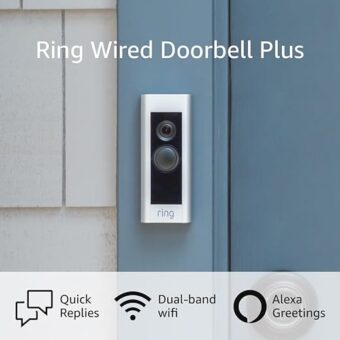 Ring Wired Doorbell Plus (Video Doorbell Pro) – Upgraded, with added security features and a sleek design (existing doorbell wiring required)