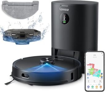 Robot Vacuum and Mop Combo, Laresar L6 Pro Robotic Vacuum Cleaner with Auto Dirt Disposal, App Control, Works with Alexa, Lidar Navigation Smart Mapping, Max 3000pa Suction for...