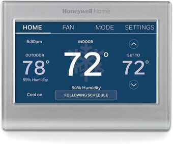 RTH9585WF1004 Wi-Fi Smart Color Thermostat, 7 Day Programmable, Touch Screen, Energy Star, Alexa Ready, Gray