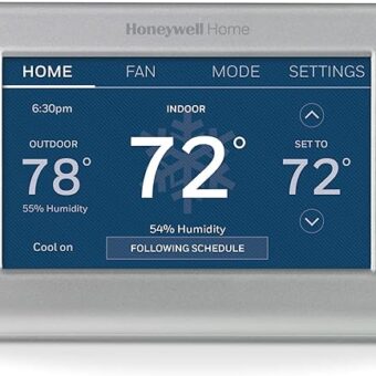 RTH9585WF1004 Wi-Fi Smart Color Thermostat, 7 Day Programmable, Touch Screen, Energy Star, Alexa Ready, Gray