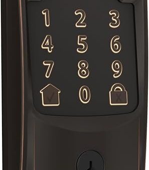 Schlage Encode Smart Wi-Fi Deadbolt with Camelot Trim in Aged Bronze