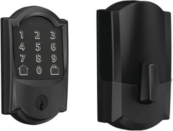 Schlage Encode Smart Wi-Fi Deadbolt with Camelot Trim in Matte Black, Lock Only