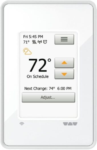 Schluter Ditra-Heat-E-WiFi Thermostat with Floor Sensor - Ideal for Home Floor Heating - Programmable Touchscreen, Energy Monitoring, App-Controlled, Smart Home Integration -...