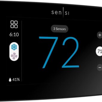 Sensi Touch 2 Smart Thermostat with Touchscreen Color Display, 100 Years of Expertise, Programmable, Wi-Fi, Data Privacy, Easy DIY, Works with Alexa, Energy Star Certified,...