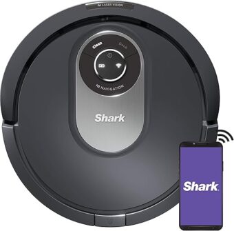 Shark AI Robot Vacuum, Smart Mapping|Scheduling|Pet Hair Pick Up|Logical Navigation, Black/Silver (RV2001), Carpet