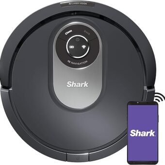 Shark AI Robot Vacuum, Smart Mapping|Scheduling|Pet Hair Pick Up|Logical Navigation, Black/Silver (RV2001), Carpet