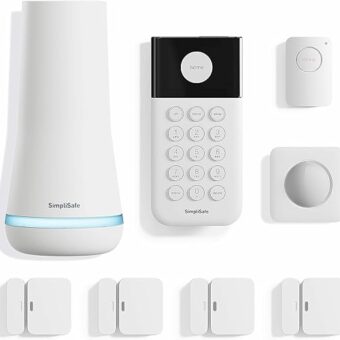 SimpliSafe 8 Piece Wireless Home Security System - Optional 24/7 Professional Monitoring - No Contract - Compatible with Alexa and Google Assistant , White