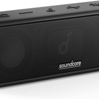 Soundcore Anker 3 Portable Bluetooth Speaker - Wireless, IPX7 Waterproof, 24H Playtime, Pure Titanium Diaphragm Drivers, PartyCast, BassUp, Custom EQ App - for Home, Outdoor,...