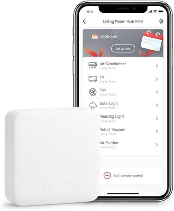 SwitchBot Hub Mini Smart Remote - IR Blaster, Link SwitchBot to Wi-Fi (Support 2.4GHz), Control TV, Air Conditioner, Compatible with Alexa, Google Home, IFTTT