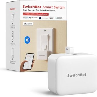 SwitchBot Smart Switch Button Pusher - Bluetooth Fingerbot for Rocker Switch/One-way Button, Automatic Light Switch, Timer and APP Control, Works with Alexa When Paired with...