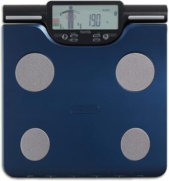 TANITA BC-602 Segmental Body Composition Scale Body Fat Muscle Mass Per Body Part Daily Calorie Intake 8 Readings Blue