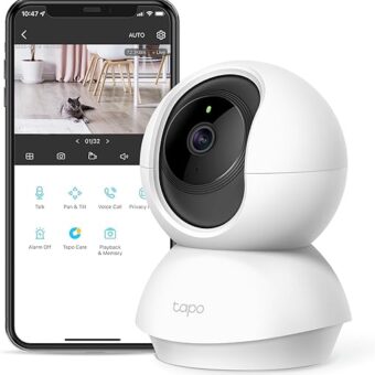 TP-Link Tapo Pan/Tilt Security Camera for Baby Monitor, Pet Camera w/Motion Detection, 1080P, 2-Way Audio, Night Vision, Cloud & SD Card Storage, Works with Alexa & Google Home...