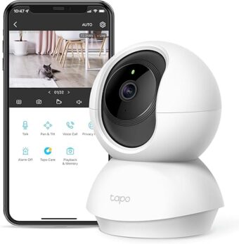 TP-Link Tapo Pan/Tilt Security Camera for Baby Monitor, Pet Camera w/Motion Detection, 1080P, 2-Way Audio, Night Vision, Cloud & SD Card Storage, Works with Alexa & Google Home...